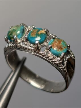 Rare "Johnny From..." Signed Turquoise Statement Ring - Sterling Silver Sz 9.75